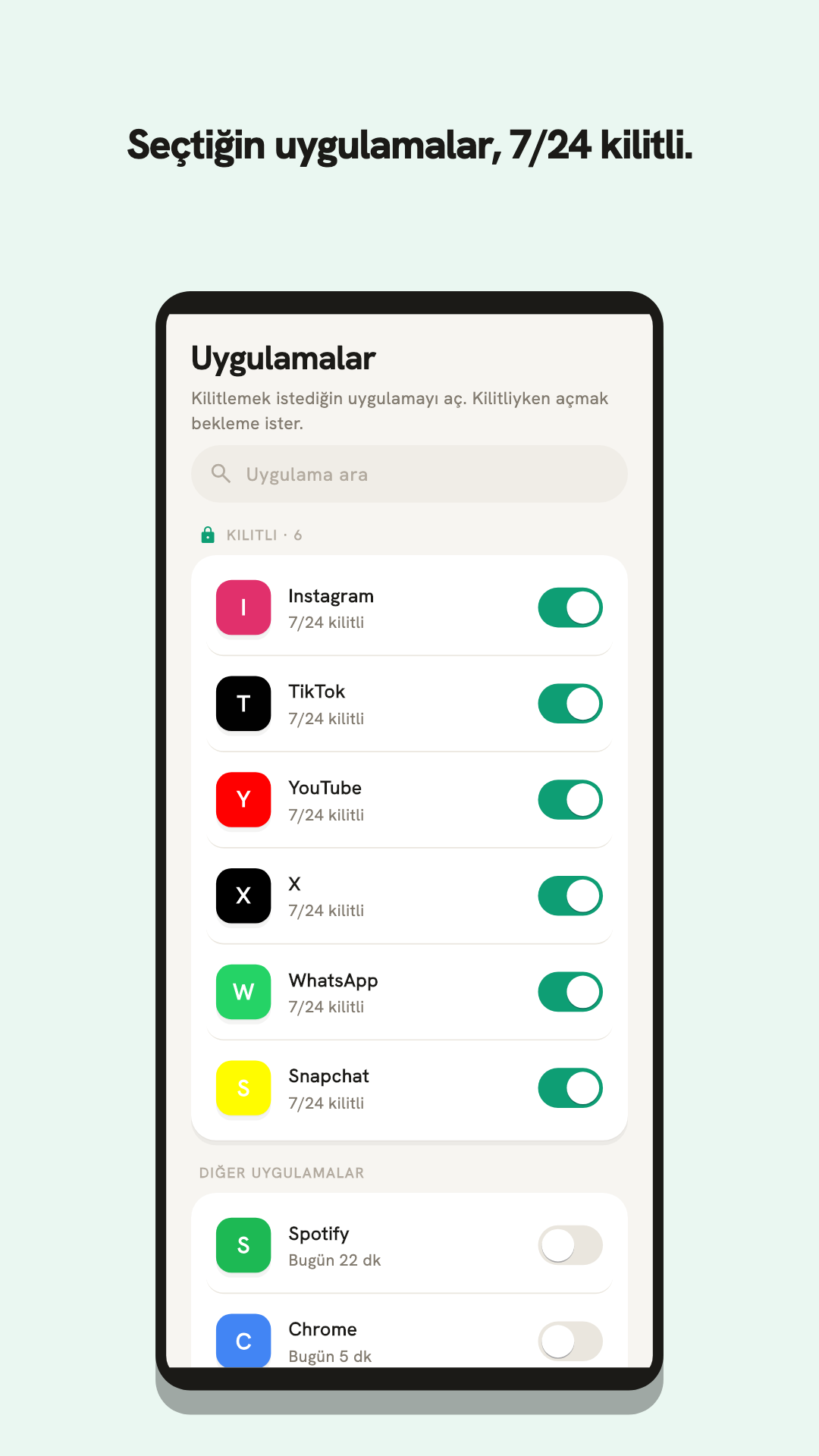 Kilitli uygulamalar